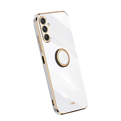 XINLI Straight Edge 6D Electroplate TPU Phone Case with Ring Holder, For Samsung Galaxy A15, For Samsung Galaxy A55, For Samsung Galaxy A35 5G, For Samsung Galaxy S24 Ultra 5G, For Samsung Galaxy S24+ 5G, For Samsung Galaxy S24 5G, For Samsung Galaxy A...