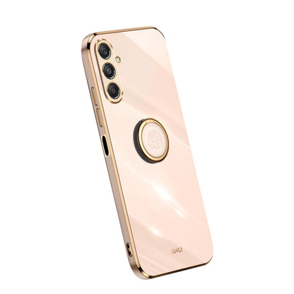 XINLI Straight Edge 6D Electroplate TPU Phone Case with Ring Holder, For Samsung Galaxy A15, For Samsung Galaxy A55, For Samsung Galaxy A35 5G, For Samsung Galaxy S24 Ultra 5G, For Samsung Galaxy S24+ 5G, For Samsung Galaxy S24 5G, For Samsung Galaxy A...