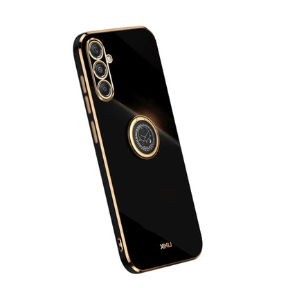 XINLI Straight Edge 6D Electroplate TPU Phone Case with Ring Holder, For Samsung Galaxy A15, For Samsung Galaxy A55, For Samsung Galaxy A35 5G, For Samsung Galaxy S24 Ultra 5G, For Samsung Galaxy S24+ 5G, For Samsung Galaxy S24 5G, For Samsung Galaxy A...