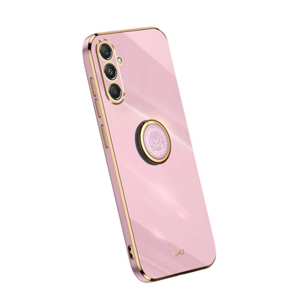 XINLI Straight Edge 6D Electroplate TPU Phone Case with Ring Holder, For Samsung Galaxy A15, For Samsung Galaxy A55, For Samsung Galaxy A35 5G, For Samsung Galaxy S24 Ultra 5G, For Samsung Galaxy S24+ 5G, For Samsung Galaxy S24 5G, For Samsung Galaxy A...
