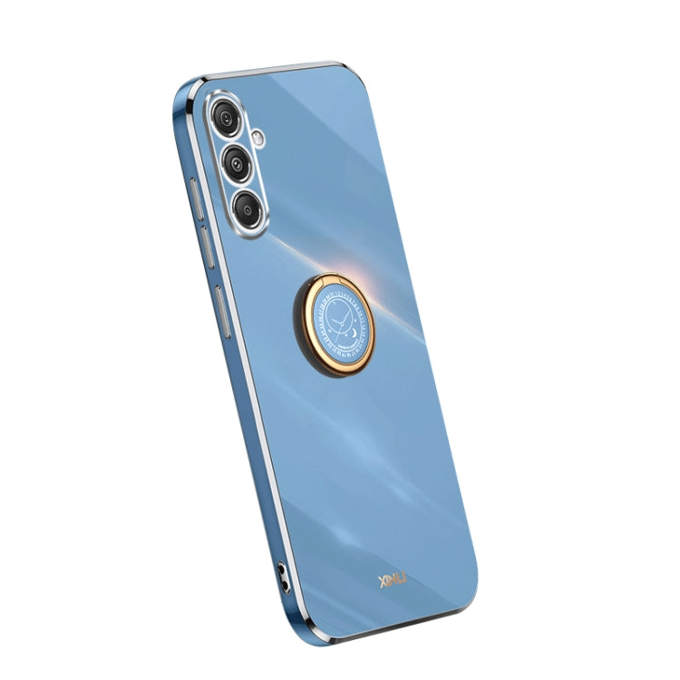 XINLI Straight Edge 6D Electroplate TPU Phone Case with Ring Holder, For Samsung Galaxy A15, For Samsung Galaxy A55, For Samsung Galaxy A35 5G, For Samsung Galaxy S24 Ultra 5G, For Samsung Galaxy S24+ 5G, For Samsung Galaxy S24 5G, For Samsung Galaxy A...