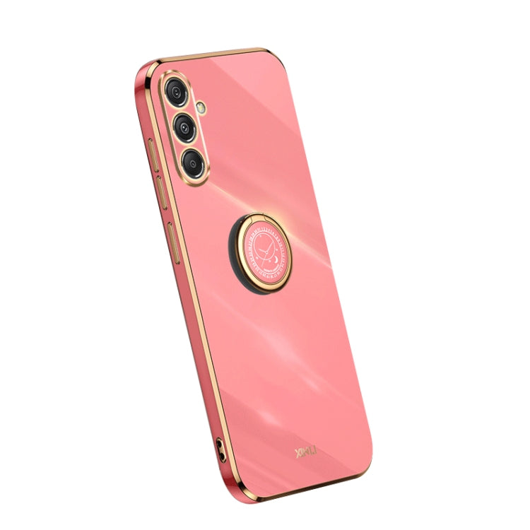XINLI Straight Edge 6D Electroplate TPU Phone Case with Ring Holder, For Samsung Galaxy A15, For Samsung Galaxy A55, For Samsung Galaxy A35 5G, For Samsung Galaxy S24 Ultra 5G, For Samsung Galaxy S24+ 5G, For Samsung Galaxy S24 5G, For Samsung Galaxy A...