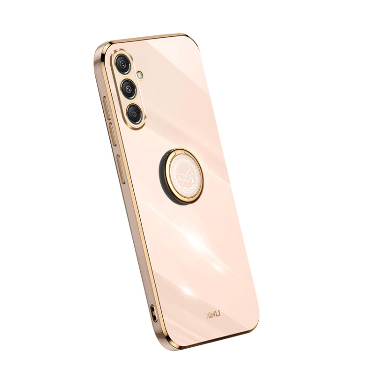 XINLI Straight Edge 6D Electroplate TPU Phone Case with Ring Holder, For Samsung Galaxy A15, For Samsung Galaxy A55, For Samsung Galaxy A35 5G, For Samsung Galaxy S24 Ultra 5G, For Samsung Galaxy S24+ 5G, For Samsung Galaxy S24 5G, For Samsung Galaxy A...