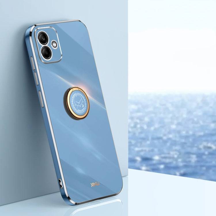 XINLI Straight Edge 6D Electroplate TPU Phone Case with Ring Holder, For Samsung Galaxy A15, For Samsung Galaxy A55, For Samsung Galaxy A35 5G, For Samsung Galaxy S24 Ultra 5G, For Samsung Galaxy S24+ 5G, For Samsung Galaxy S24 5G, For Samsung Galaxy A...
