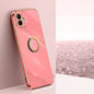 XINLI Straight Edge 6D Electroplate TPU Phone Case with Ring Holder, For Samsung Galaxy A15, For Samsung Galaxy A55, For Samsung Galaxy A35 5G, For Samsung Galaxy S24 Ultra 5G, For Samsung Galaxy S24+ 5G, For Samsung Galaxy S24 5G, For Samsung Galaxy A...