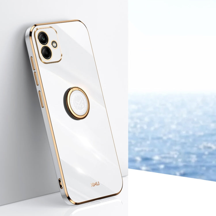 XINLI Straight Edge 6D Electroplate TPU Phone Case with Ring Holder, For Samsung Galaxy A15, For Samsung Galaxy A55, For Samsung Galaxy A35 5G, For Samsung Galaxy S24 Ultra 5G, For Samsung Galaxy S24+ 5G, For Samsung Galaxy S24 5G, For Samsung Galaxy A...