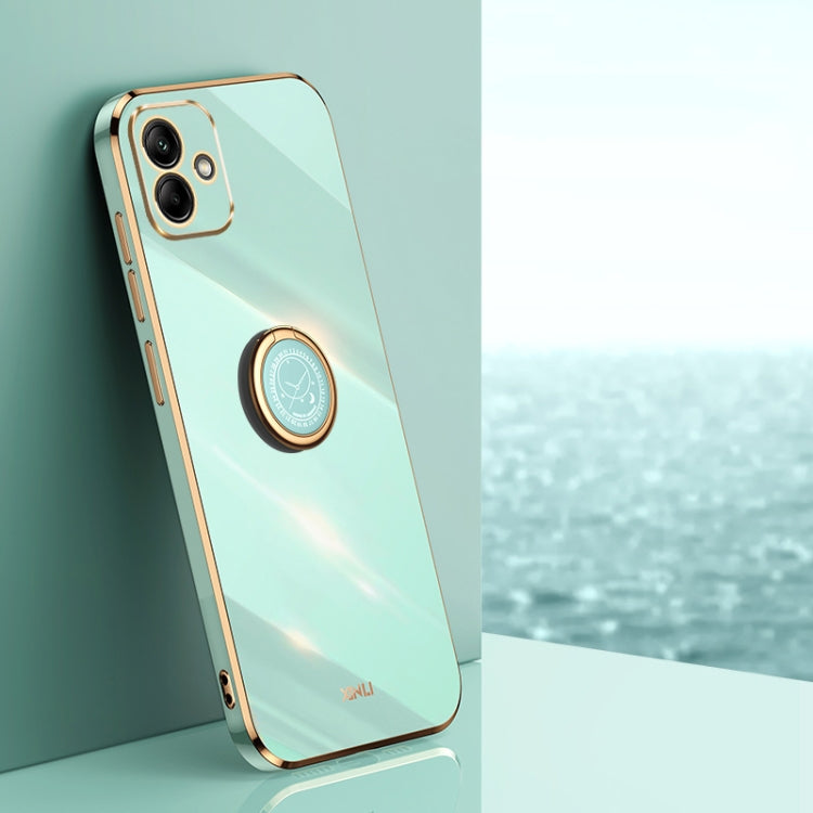 XINLI Straight Edge 6D Electroplate TPU Phone Case with Ring Holder, For Samsung Galaxy A15, For Samsung Galaxy A55, For Samsung Galaxy A35 5G, For Samsung Galaxy S24 Ultra 5G, For Samsung Galaxy S24+ 5G, For Samsung Galaxy S24 5G, For Samsung Galaxy A...
