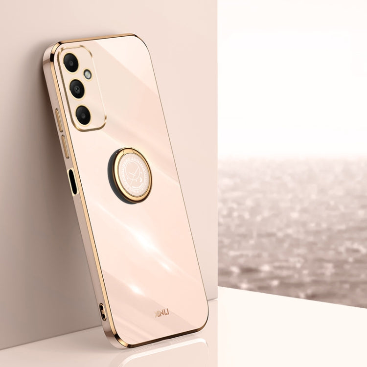 XINLI Straight Edge 6D Electroplate TPU Phone Case with Ring Holder, For Samsung Galaxy A15, For Samsung Galaxy A55, For Samsung Galaxy A35 5G, For Samsung Galaxy S24 Ultra 5G, For Samsung Galaxy S24+ 5G, For Samsung Galaxy S24 5G, For Samsung Galaxy A...