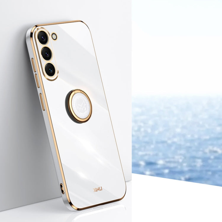 XINLI Straight Edge 6D Electroplate TPU Phone Case with Ring Holder, For Samsung Galaxy A15, For Samsung Galaxy A55, For Samsung Galaxy A35 5G, For Samsung Galaxy S24 Ultra 5G, For Samsung Galaxy S24+ 5G, For Samsung Galaxy S24 5G, For Samsung Galaxy A...