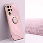 XINLI Straight Edge 6D Electroplate TPU Phone Case with Ring Holder, For Samsung Galaxy A15, For Samsung Galaxy A55, For Samsung Galaxy A35 5G, For Samsung Galaxy S24 Ultra 5G, For Samsung Galaxy S24+ 5G, For Samsung Galaxy S24 5G, For Samsung Galaxy A...