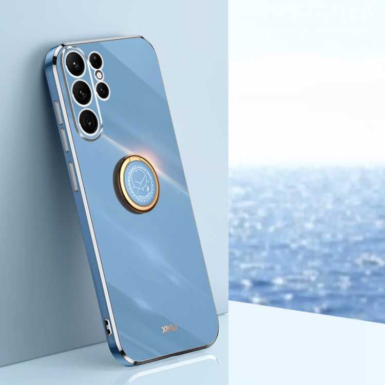XINLI Straight Edge 6D Electroplate TPU Phone Case with Ring Holder, For Samsung Galaxy A15, For Samsung Galaxy A55, For Samsung Galaxy A35 5G, For Samsung Galaxy S24 Ultra 5G, For Samsung Galaxy S24+ 5G, For Samsung Galaxy S24 5G, For Samsung Galaxy A...