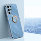 XINLI Straight Edge 6D Electroplate TPU Phone Case with Ring Holder, For Samsung Galaxy A15, For Samsung Galaxy A55, For Samsung Galaxy A35 5G, For Samsung Galaxy S24 Ultra 5G, For Samsung Galaxy S24+ 5G, For Samsung Galaxy S24 5G, For Samsung Galaxy A...