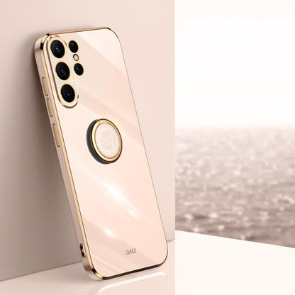 XINLI Straight Edge 6D Electroplate TPU Phone Case with Ring Holder, For Samsung Galaxy A15, For Samsung Galaxy A55, For Samsung Galaxy A35 5G, For Samsung Galaxy S24 Ultra 5G, For Samsung Galaxy S24+ 5G, For Samsung Galaxy S24 5G, For Samsung Galaxy A...