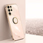 XINLI Straight Edge 6D Electroplate TPU Phone Case with Ring Holder, For Samsung Galaxy A15, For Samsung Galaxy A55, For Samsung Galaxy A35 5G, For Samsung Galaxy S24 Ultra 5G, For Samsung Galaxy S24+ 5G, For Samsung Galaxy S24 5G, For Samsung Galaxy A...