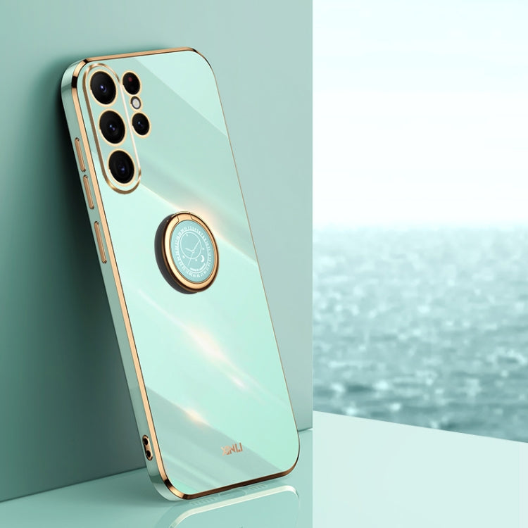 XINLI Straight Edge 6D Electroplate TPU Phone Case with Ring Holder, For Samsung Galaxy A15, For Samsung Galaxy A55, For Samsung Galaxy A35 5G, For Samsung Galaxy S24 Ultra 5G, For Samsung Galaxy S24+ 5G, For Samsung Galaxy S24 5G, For Samsung Galaxy A...