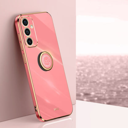 XINLI Straight Edge 6D Electroplate TPU Phone Case with Ring Holder, For Samsung Galaxy A15, For Samsung Galaxy A55, For Samsung Galaxy A35 5G, For Samsung Galaxy S24 Ultra 5G, For Samsung Galaxy S24+ 5G, For Samsung Galaxy S24 5G, For Samsung Galaxy A...
