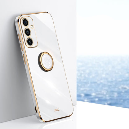 XINLI Straight Edge 6D Electroplate TPU Phone Case with Ring Holder, For Samsung Galaxy A15, For Samsung Galaxy A55, For Samsung Galaxy A35 5G, For Samsung Galaxy S24 Ultra 5G, For Samsung Galaxy S24+ 5G, For Samsung Galaxy S24 5G, For Samsung Galaxy A...