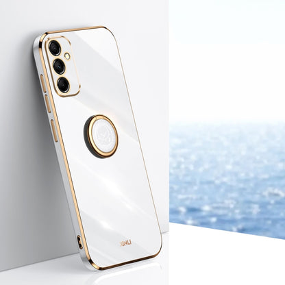 XINLI Straight Edge 6D Electroplate TPU Phone Case with Ring Holder, For Samsung Galaxy A15, For Samsung Galaxy A55, For Samsung Galaxy A35 5G, For Samsung Galaxy S24 Ultra 5G, For Samsung Galaxy S24+ 5G, For Samsung Galaxy S24 5G, For Samsung Galaxy A...