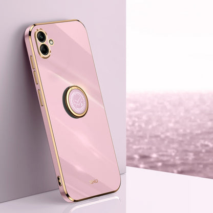 XINLI Straight Edge 6D Electroplate TPU Phone Case with Ring Holder, For Samsung Galaxy M14 5G, For Samsung Galaxy A04e 4G