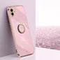 XINLI Straight Edge 6D Electroplate TPU Phone Case with Ring Holder, For Samsung Galaxy M14 5G, For Samsung Galaxy A04e 4G