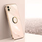 XINLI Straight Edge 6D Electroplate TPU Phone Case with Ring Holder, For Samsung Galaxy M14 5G, For Samsung Galaxy A04e 4G