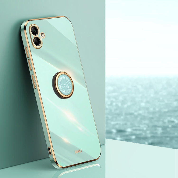 XINLI Straight Edge 6D Electroplate TPU Phone Case with Ring Holder, For Samsung Galaxy M14 5G, For Samsung Galaxy A04e 4G