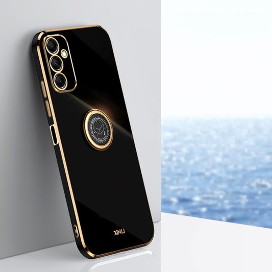 XINLI Straight Edge 6D Electroplate TPU Phone Case with Ring Holder, For Samsung Galaxy A15, For Samsung Galaxy A55, For Samsung Galaxy A35 5G, For Samsung Galaxy S24 Ultra 5G, For Samsung Galaxy S24+ 5G, For Samsung Galaxy S24 5G, For Samsung Galaxy A...