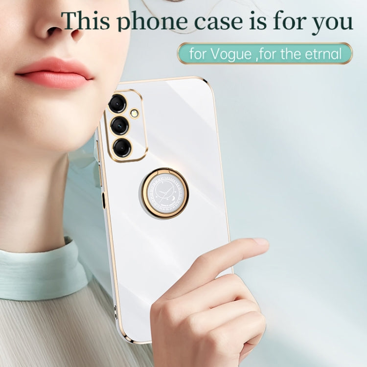 XINLI Straight Edge 6D Electroplate TPU Phone Case with Ring Holder, For Samsung Galaxy A15, For Samsung Galaxy A55, For Samsung Galaxy A35 5G, For Samsung Galaxy S24 Ultra 5G, For Samsung Galaxy S24+ 5G, For Samsung Galaxy S24 5G, For Samsung Galaxy A...