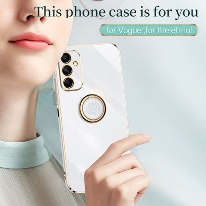 XINLI Straight Edge 6D Electroplate TPU Phone Case with Ring Holder, For Samsung Galaxy A15, For Samsung Galaxy A55, For Samsung Galaxy A35 5G, For Samsung Galaxy S24 Ultra 5G, For Samsung Galaxy S24+ 5G, For Samsung Galaxy S24 5G, For Samsung Galaxy A...