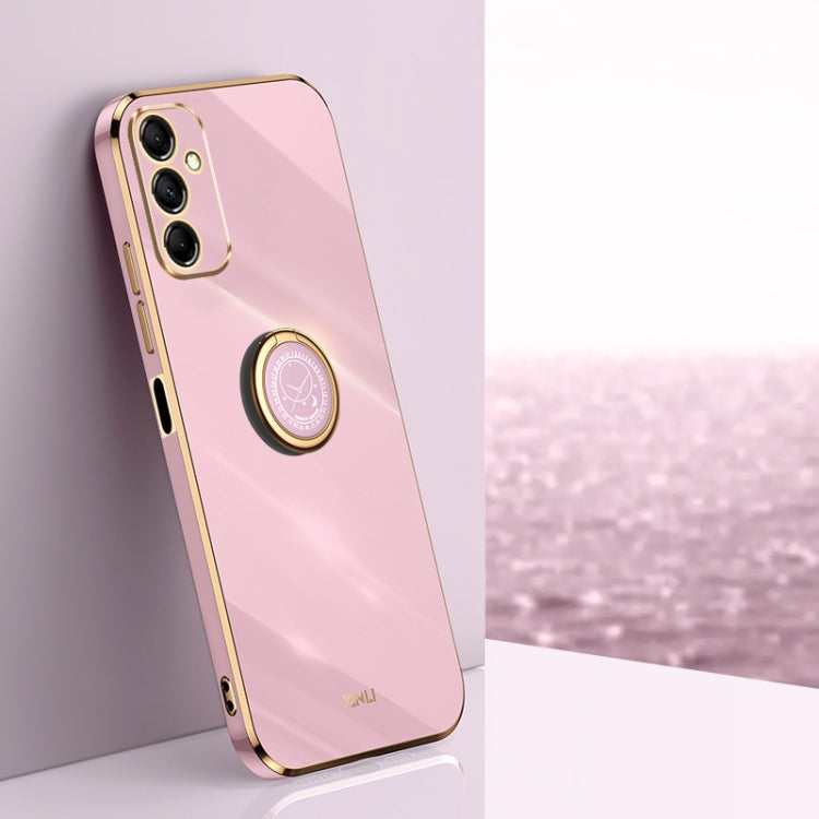 XINLI Straight Edge 6D Electroplate TPU Phone Case with Ring Holder, For Samsung Galaxy A15, For Samsung Galaxy A55, For Samsung Galaxy A35 5G, For Samsung Galaxy S24 Ultra 5G, For Samsung Galaxy S24+ 5G, For Samsung Galaxy S24 5G, For Samsung Galaxy A...