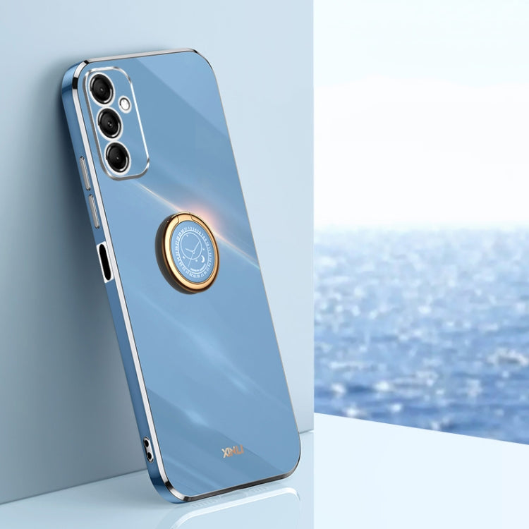 XINLI Straight Edge 6D Electroplate TPU Phone Case with Ring Holder, For Samsung Galaxy A15, For Samsung Galaxy A55, For Samsung Galaxy A35 5G, For Samsung Galaxy S24 Ultra 5G, For Samsung Galaxy S24+ 5G, For Samsung Galaxy S24 5G, For Samsung Galaxy A...