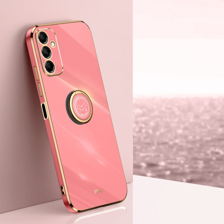 XINLI Straight Edge 6D Electroplate TPU Phone Case with Ring Holder, For Samsung Galaxy A15, For Samsung Galaxy A55, For Samsung Galaxy A35 5G, For Samsung Galaxy S24 Ultra 5G, For Samsung Galaxy S24+ 5G, For Samsung Galaxy S24 5G, For Samsung Galaxy A...