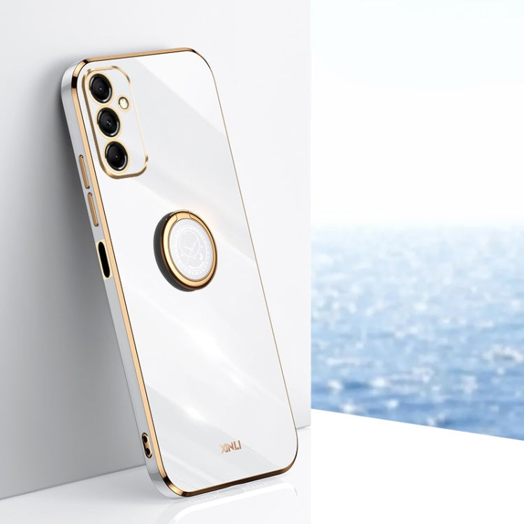 XINLI Straight Edge 6D Electroplate TPU Phone Case with Ring Holder, For Samsung Galaxy A15, For Samsung Galaxy A55, For Samsung Galaxy A35 5G, For Samsung Galaxy S24 Ultra 5G, For Samsung Galaxy S24+ 5G, For Samsung Galaxy S24 5G, For Samsung Galaxy A...
