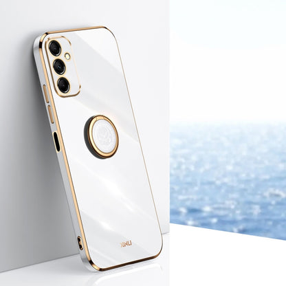 XINLI Straight Edge 6D Electroplate TPU Phone Case with Ring Holder, For Samsung Galaxy A15, For Samsung Galaxy A55, For Samsung Galaxy A35 5G, For Samsung Galaxy S24 Ultra 5G, For Samsung Galaxy S24+ 5G, For Samsung Galaxy S24 5G, For Samsung Galaxy A...