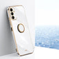 XINLI Straight Edge 6D Electroplate TPU Phone Case with Ring Holder, For Samsung Galaxy A15, For Samsung Galaxy A55, For Samsung Galaxy A35 5G, For Samsung Galaxy S24 Ultra 5G, For Samsung Galaxy S24+ 5G, For Samsung Galaxy S24 5G, For Samsung Galaxy A...
