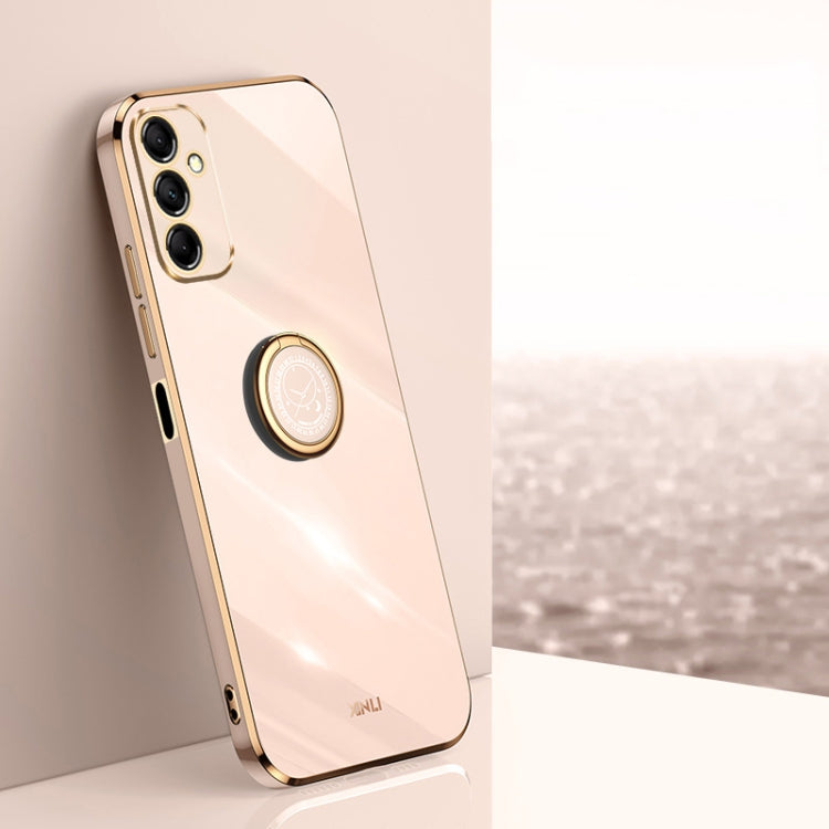 XINLI Straight Edge 6D Electroplate TPU Phone Case with Ring Holder, For Samsung Galaxy A15, For Samsung Galaxy A55, For Samsung Galaxy A35 5G, For Samsung Galaxy S24 Ultra 5G, For Samsung Galaxy S24+ 5G, For Samsung Galaxy S24 5G, For Samsung Galaxy A...