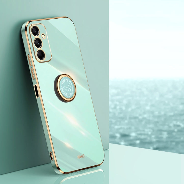 XINLI Straight Edge 6D Electroplate TPU Phone Case with Ring Holder, For Samsung Galaxy A15, For Samsung Galaxy A55, For Samsung Galaxy A35 5G, For Samsung Galaxy S24 Ultra 5G, For Samsung Galaxy S24+ 5G, For Samsung Galaxy S24 5G, For Samsung Galaxy A...