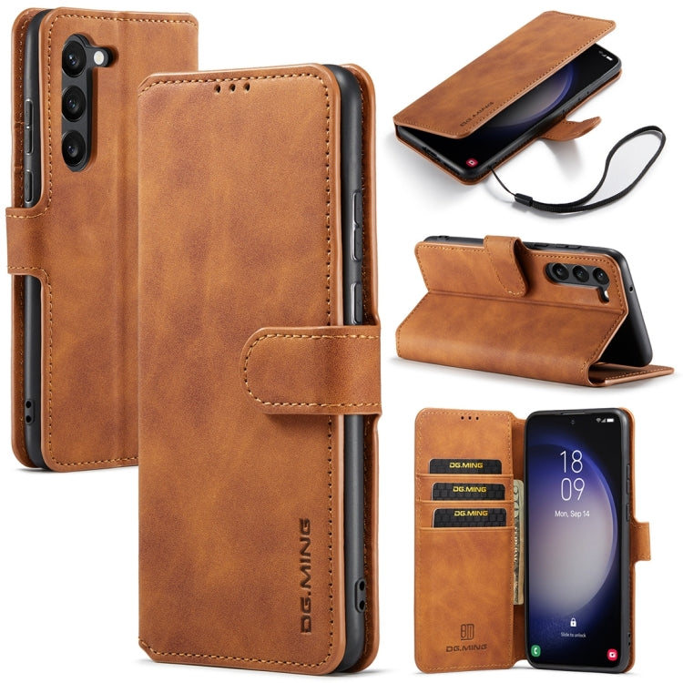 DG.MING Retro Oil Edge Flip Leather Phone Case, For Samsung Galaxy S23 5G, For Samsung Galaxy S23 Ultra 5G