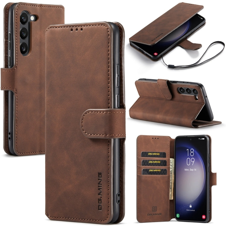 DG.MING Retro Oil Edge Flip Leather Phone Case, For Samsung Galaxy S23 5G, For Samsung Galaxy S23 Ultra 5G