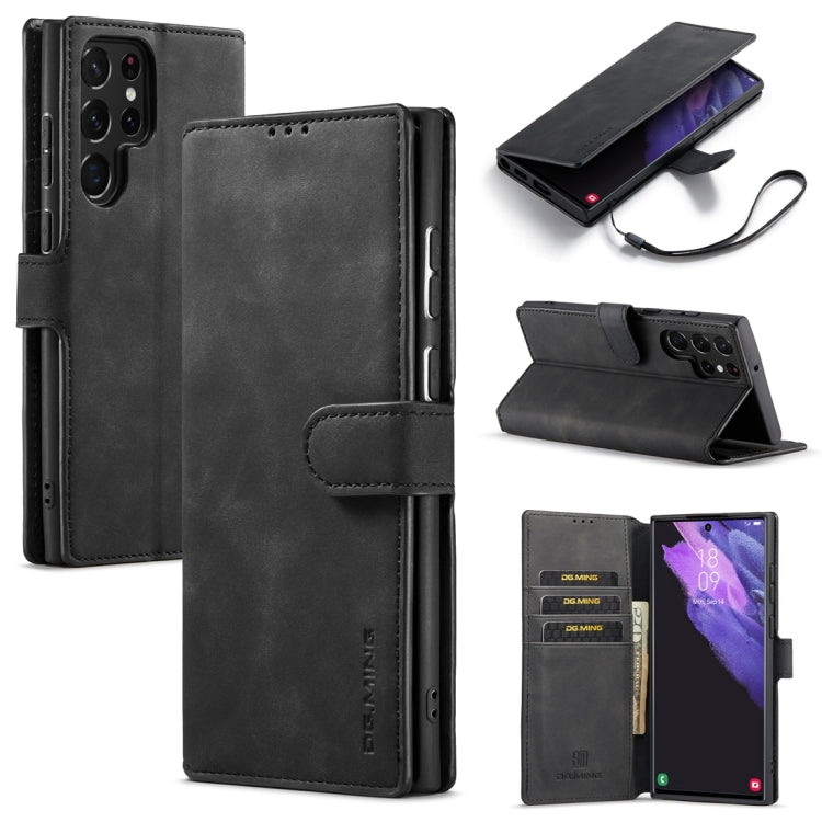 DG.MING Retro Oil Edge Flip Leather Phone Case, For Samsung Galaxy S23 5G, For Samsung Galaxy S23 Ultra 5G