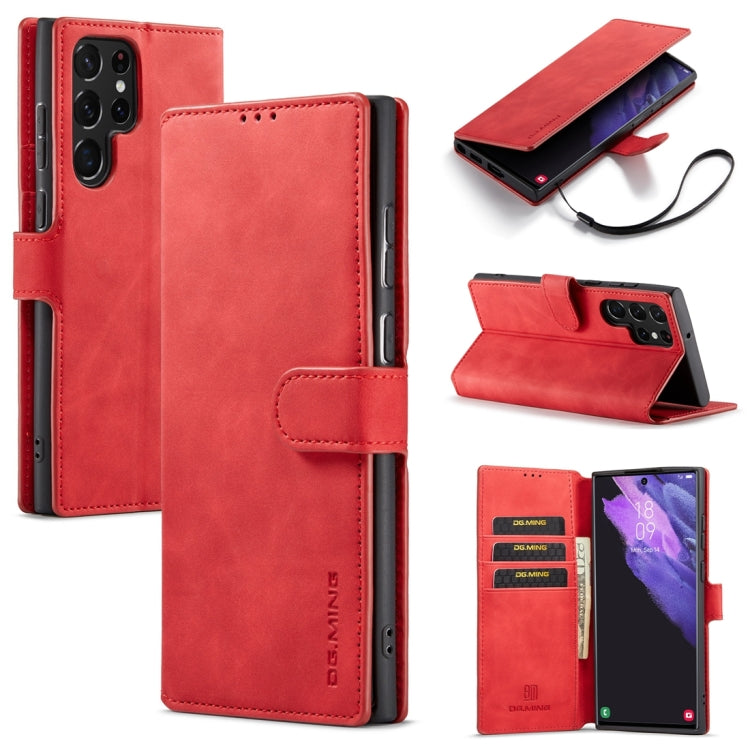 DG.MING Retro Oil Edge Flip Leather Phone Case, For Samsung Galaxy S23 5G, For Samsung Galaxy S23 Ultra 5G