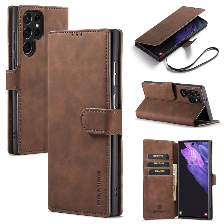 DG.MING Retro Oil Edge Flip Leather Phone Case, For Samsung Galaxy S23 5G, For Samsung Galaxy S23 Ultra 5G