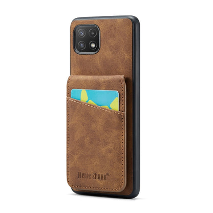 Fierre Shann Crazy Horse Card Holder Back Cover PU Phone Case, For Samsung Galaxy A22 5G, For Samsung Galaxy A51 5G, For Samsung Galaxy A71 5G, For Samsung Galaxy A53 5G, For Samsung Galaxy A73 5G, For Samsung Galaxy A33 5G, For Samsung Galaxy A52 4G /...