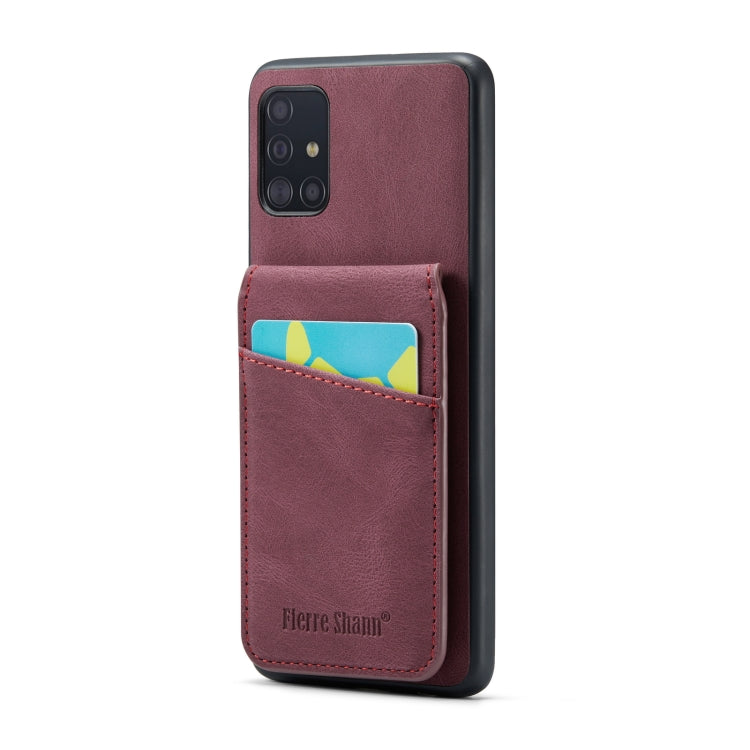 Fierre Shann Crazy Horse Card Holder Back Cover PU Phone Case, For Samsung Galaxy A22 5G, For Samsung Galaxy A51 5G, For Samsung Galaxy A71 5G, For Samsung Galaxy A53 5G, For Samsung Galaxy A73 5G, For Samsung Galaxy A33 5G, For Samsung Galaxy A52 4G /...