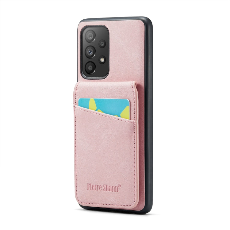 Fierre Shann Crazy Horse Card Holder Back Cover PU Phone Case, For Samsung Galaxy A22 5G, For Samsung Galaxy A51 5G, For Samsung Galaxy A71 5G, For Samsung Galaxy A53 5G, For Samsung Galaxy A73 5G, For Samsung Galaxy A33 5G, For Samsung Galaxy A52 4G /...