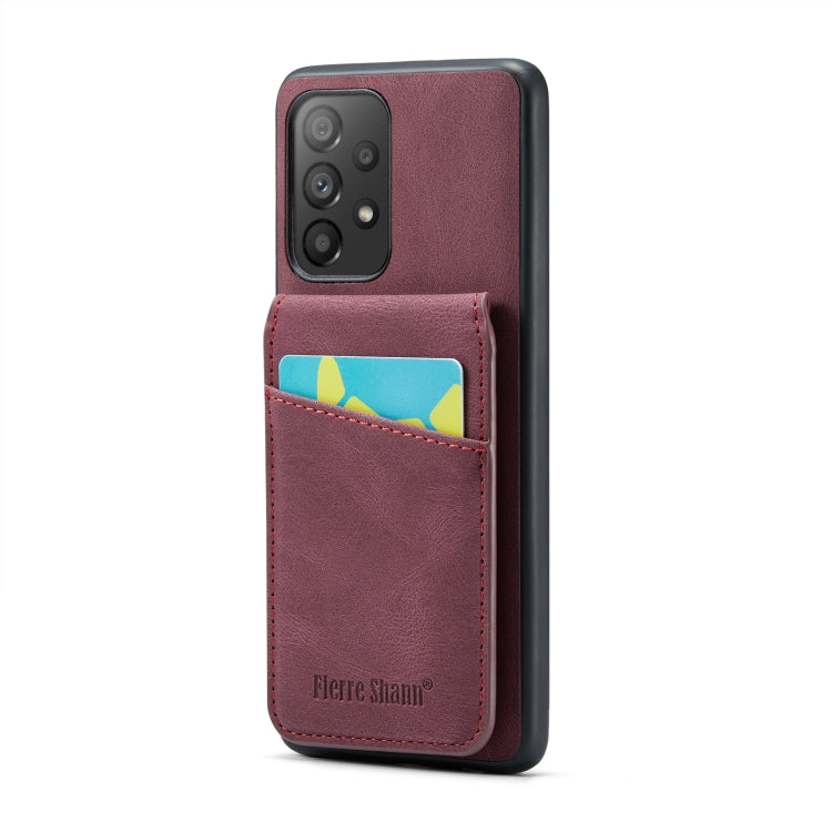Fierre Shann Crazy Horse Card Holder Back Cover PU Phone Case, For Samsung Galaxy A22 5G, For Samsung Galaxy A51 5G, For Samsung Galaxy A71 5G, For Samsung Galaxy A53 5G, For Samsung Galaxy A73 5G, For Samsung Galaxy A33 5G, For Samsung Galaxy A52 4G /...
