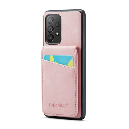 Fierre Shann Crazy Horse Card Holder Back Cover PU Phone Case, For Samsung Galaxy A22 5G, For Samsung Galaxy A51 5G, For Samsung Galaxy A71 5G, For Samsung Galaxy A53 5G, For Samsung Galaxy A73 5G, For Samsung Galaxy A33 5G, For Samsung Galaxy A52 4G /...