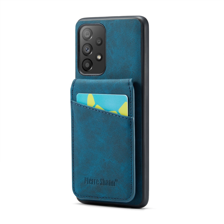 Fierre Shann Crazy Horse Card Holder Back Cover PU Phone Case, For Samsung Galaxy A22 5G, For Samsung Galaxy A51 5G, For Samsung Galaxy A71 5G, For Samsung Galaxy A53 5G, For Samsung Galaxy A73 5G, For Samsung Galaxy A33 5G, For Samsung Galaxy A52 4G /...
