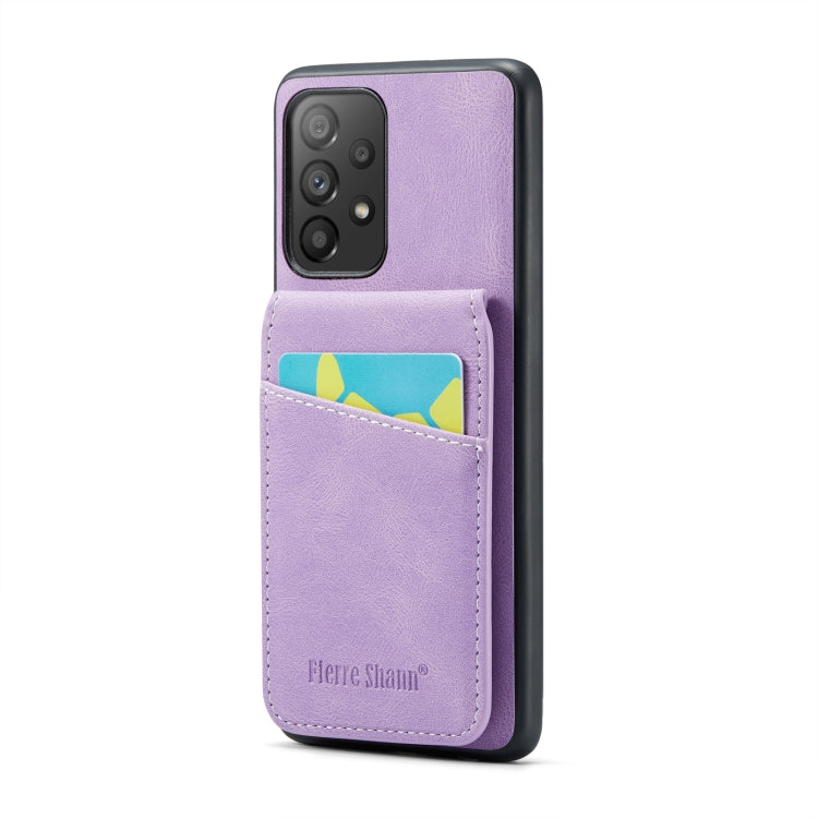 Fierre Shann Crazy Horse Card Holder Back Cover PU Phone Case, For Samsung Galaxy A22 5G, For Samsung Galaxy A51 5G, For Samsung Galaxy A71 5G, For Samsung Galaxy A53 5G, For Samsung Galaxy A73 5G, For Samsung Galaxy A33 5G, For Samsung Galaxy A52 4G /...