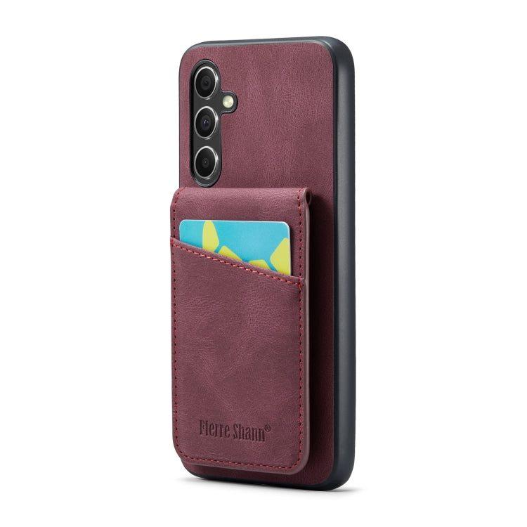 Fierre Shann Crazy Horse Card Holder Back Cover PU Phone Case, For Samsung Galaxy A22 5G, For Samsung Galaxy A51 5G, For Samsung Galaxy A71 5G, For Samsung Galaxy A53 5G, For Samsung Galaxy A73 5G, For Samsung Galaxy A33 5G, For Samsung Galaxy A52 4G /...